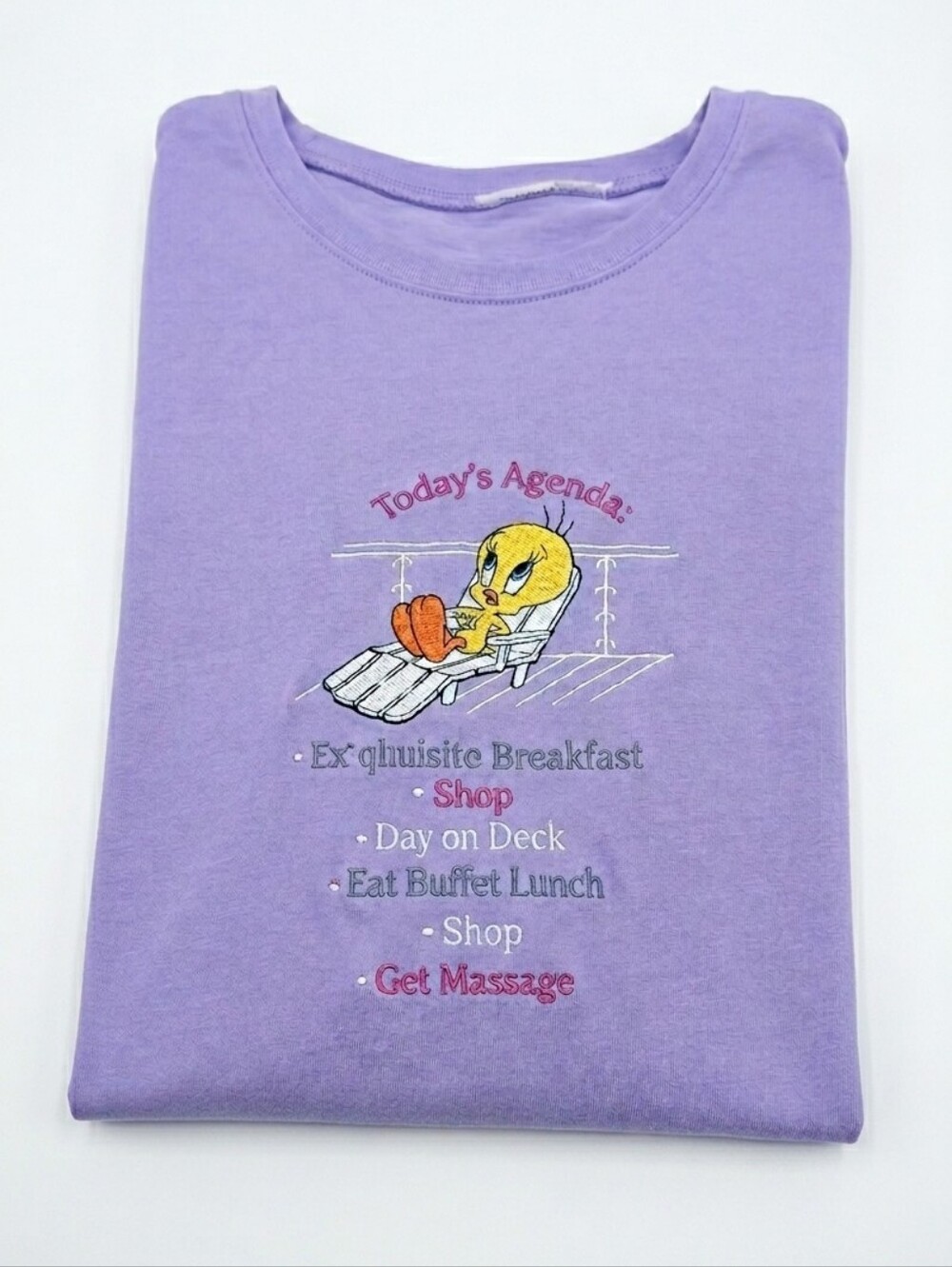 Princess Cruises Tweety Bird Tshirt Embroidered Rhinestone Vacation Travel